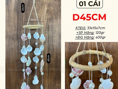 Chuông gió vòng mây sò ngọc [Tự nhiên - không mùi] D45cm CHUONGGIO-03